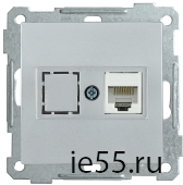 РК10-1-Б Розетка компьютерная RJ45 Cat5e BOLERO серебр. IEK