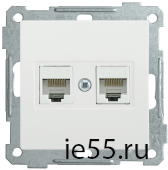 РК10-2-Б Розетка 2-ая комп. RJ45 Cat5e BOLERO белый IEK