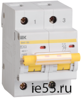 Автоматический выключатель ВА 47-100 2Р 80А 10 кА  х-ка С ИЭК
