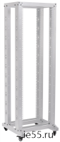 ITK 19" двухрамная стойка, 47U, 600x600, на роликах, серая
