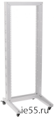 ITK 19" однорамная стойка, 42U, 600x600, на роликах, серая