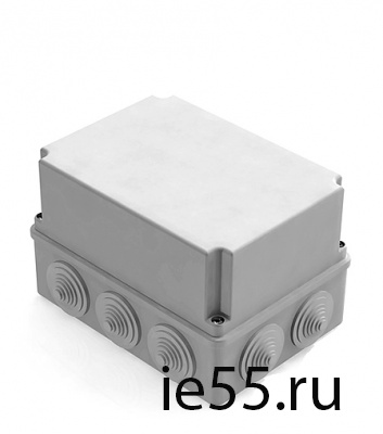 Коробка распаячная для наружного монтажа, 10 гермовводов, 190х140х120мм, IP55 серая (CHIN 101003313
