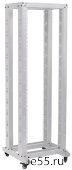 ITK 19" двухрамная стойка, 42U, 600x600, на роликах, серая
