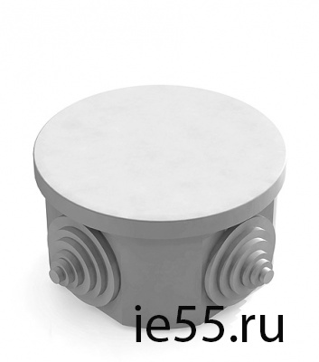 Коробка распаячная для наружного монтажа, 4 гермоввода, 75х40мм, IP44 серая (CHINT)