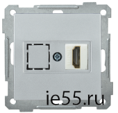 РHDMI-0-Б Розетка HDMI BOLERO серебряный IEK