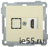 РHDMI-0-Б Розетка HDMI BOLERO кремовый IEK