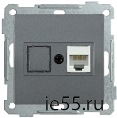 РК11-1-Б Розетка компьютерная RJ45 Cat6 BOLERO антрацит IEK