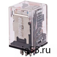 Реле промежуточное RS-201AL 3-конт., 6VAC, 10А/250VAC, мех. индикатор, LED-индикатор