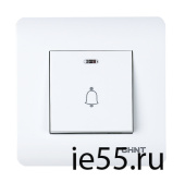 Выключатель дверного звонка с LED-подсветкой 10А 250В (CHINT)