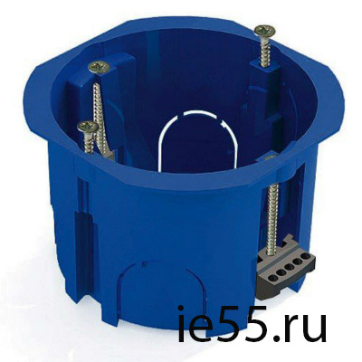 Коробка установочная D65x45мм для скрытого монтажа в полых стенах (с саморезами, с пласти 101003290