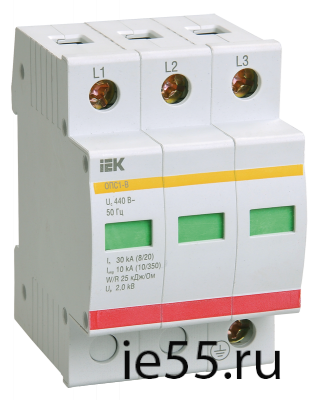 Огр-ль имп. перенапр. ОПС1-C 3P In=20kA Un=400B Im=40kA ИЭК