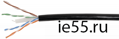 ITK Витая пара U/UTP кат.6 4x2х23AWG LSZH черный (305м)