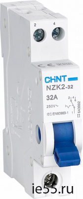 Модульный переключатель NZK2-32 1P 32А 2 положения (CHINT)