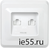 РК10-2-ВБ Розетка 2-ая комп. RJ45 Cat5e ВЕГА белый IEK