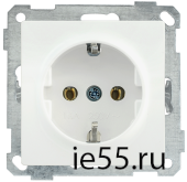 РС11-1-0-Б Розетка с з/к 16А BOLERO белый IEK