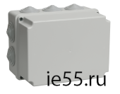 Коробка КМ41245 распаячная для о/п 190х140х120 мм IP44 (RAL7035, 10 гермовводов)