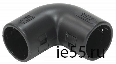 Поворот открывающийся на 90гр. CI25G IEK черный (5 шт/комп)