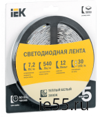 Лента LED 5м  блистер  LSR-3528W-WW120-9,6-IP65-12V IEK