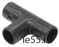 Тройник открывающийся TI20G IEK черный (5 шт/комп)