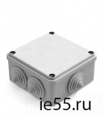 Коробка распаячная для наружного монтажа, RAL 7035, 6 гермовводов, 100х100х50мм, IP55 сер 101003307