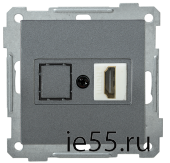 РHDMI-0-Б Розетка HDMI BOLERO антрацит IEK
